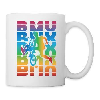 vintage bike outfit, bike urban freestyle bmx - Mug - white - Right