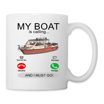 My boat is calling white - Captain Boating - Mug - white - Right
