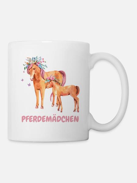 Pferdemädchen Pferd Pferdeliebe Geschenkidee - Tasse - Weiß