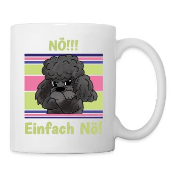 Nö! Sturer Pudel mit verschränkten Pfoten - Tasse - Weiß - Rechts