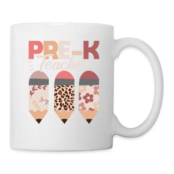 Pre-K-Lehrer Boho Lehre zurück zu Schule Klasse - Tasse - Weiß - Rechts