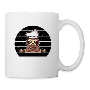 Sloth Cook Chef Hat Food & Sloth Lover Kitchen Che - Mug - white - Right