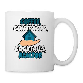 Kaffee Verträge Cocktails Immobilienmakler - Tasse - Weiß - Rechts