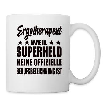 Ergotherapeut Superheld Spruch - Tasse - Weiß - Rechts