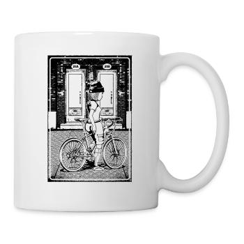 Bike adventures at the brick house on two wheels. - Mug - white - Right