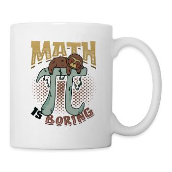 Math is boring, sloth sleeps on pi - Mug - white - Right
