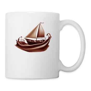Sailing Sailing Ship on Chocolate Sea - Mug - white - Right