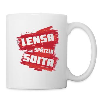 Linsen, Spätzle und Saiten - Tasse - Weiß - Rechts