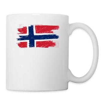 Norwegen Experte Flagge Urlaub Geschenk - Tasse - Weiß - Rechts