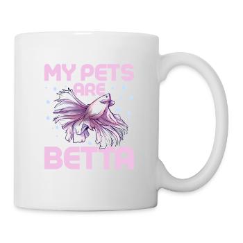 My Pets Are Betta Fish Keeping Aquarium Owner - Tasse - Weiß - Rechts