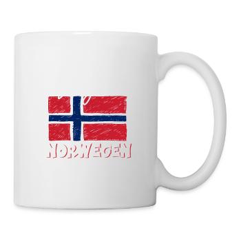 Muss dringend nach Norwegen Flagge Urlaub Geschenk - Tasse - Weiß - Rechts