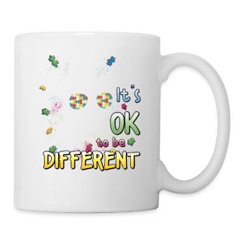 Akzeptanz des Autismus-Bewusstseins - Giraffe Es ist in Ordnung - Tasse - Weiß - Rechts