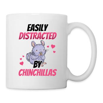 Abgelenkt durch Chinchilla Nagetier Wollmaus - Tasse - Weiß - Rechts