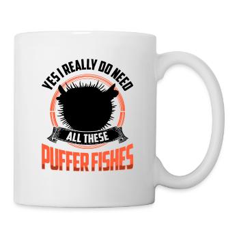 Besoin de tous ces poissons-globes géants - Mug blanc - blanc - Droite