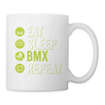 vintage bike outfit, bike urban freestyle bmx - Mug - white - Right