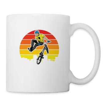 vintage bike outfit, bike urban freestyle bmx - Mug - white - Right