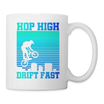 vintage bike outfit, bike urban freestyle bmx - Mug - white - Right