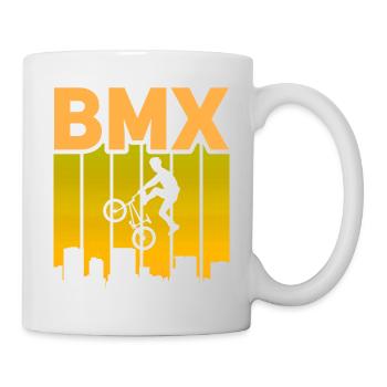 vintage bike outfit, bike urban freestyle bmx - Mug - white - Right