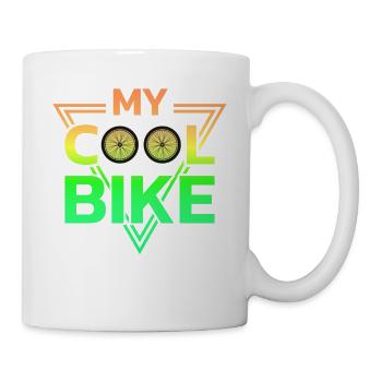 vintage bike outfit, bike urban freestyle bmx - Mug - white - Right