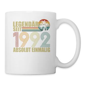 BORN IN 1992 Geburtstag Geboren Geschenke Shirts - Tasse - Weiß - Rechts