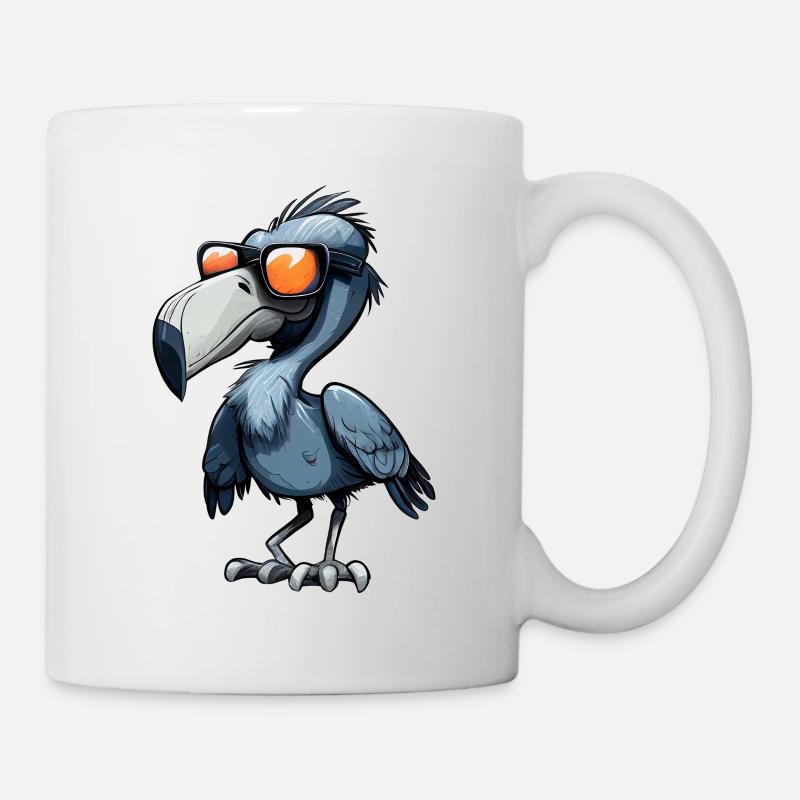 Schuhschnabel mit Sonnenbrille - Tasse - Weiß
