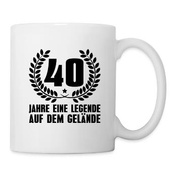 40 Jahre im Dienst 40. Dienstjubiläum Geschenk - Tasse - Weiß - Rechts