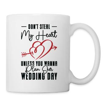 Herz Paar Hochzeit Beziehung Romantik Zitate - Tasse - Weiß - Rechts