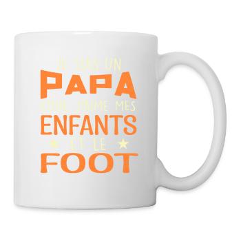 Je Suis Un Papa Cool J'aime Mes Enfants Et Le Foot - Mug blanc - blanc - Droite