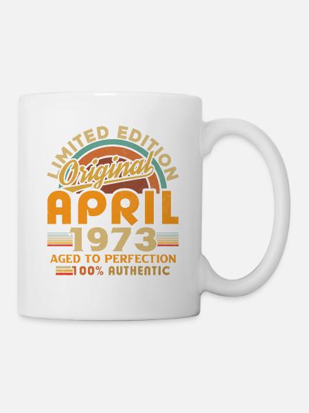 Avril 1973 Vintage Rétro Cadeau D’anniversaire - Mug blanc - blanc