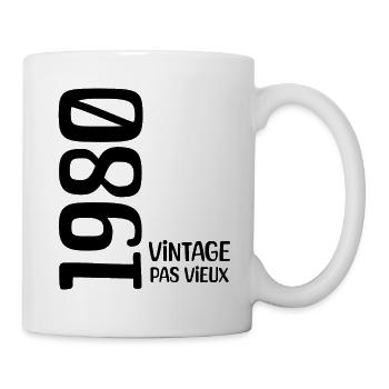 Anniversaire 1980 vintage 1980 né en 1980 - Mug blanc - blanc - Droite