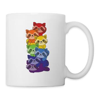 Regenbogen Einhorn süße bunte Einhorn für Kinder - Tasse - Weiß - Rechts