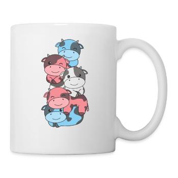 Transgender Flag Pride LGBTQ süßer Einhorn Stapel - Tasse - Weiß - Rechts