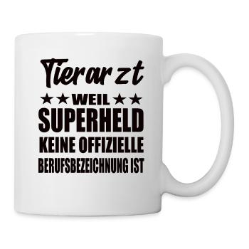 Tierarzt Superheld Spruch - Tasse - Weiß - Rechts