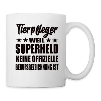 Tierpfleger Superheld Spruch - Tasse - Weiß - Rechts