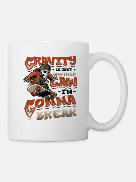 Skateboard Halfpipe, Tricks, Skateboarding - Tasse - Weiß