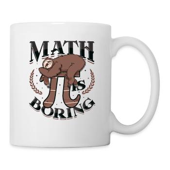 Math is boring, sloth sleeps on pi - Mug - white - Right