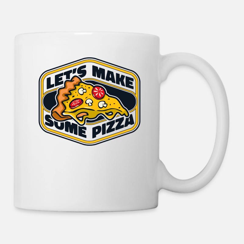 Faisons de la pizza plateau de pizza pizza pizza four pizza - Mug blanc - blanc