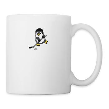 Pinguin spielt Eishockey - Tasse - Weiß - Rechts