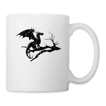 Dragon Design Silhouette Dead Tree - Mug - white - Right