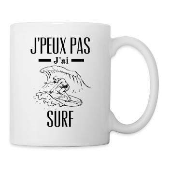 J'peux pas j'ai surf - surfeuse - humour - sport - Mug blanc - blanc - Droite