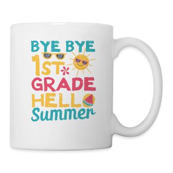 Bye Bye 1st Grade Hello Summer Last Day of School - Mug blanc - blanc - Droite