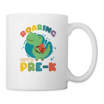 Roaring Into Pre-K Dinosaurier zurück zu Schule - Tasse - Weiß - Rechts
