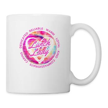 Tie Dye Schule Mittagessen Dame zurück zu Schule - Tasse - Weiß - Rechts