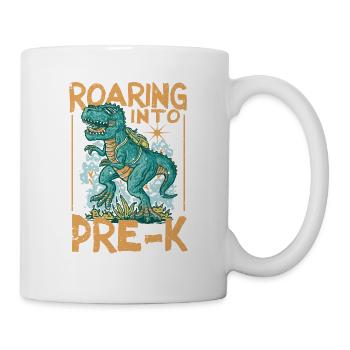 Roaring Into Pre-K Dinosaurier zurück zu Schule - Tasse - Weiß - Rechts