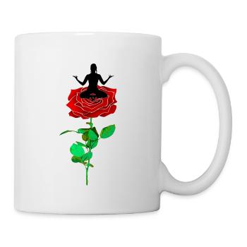 Yoga dancer on red rose, Namaste - Mug - white - Right