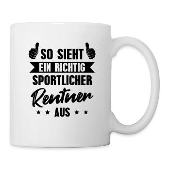 Ruhestand Pension Rente Sportlicher Rentner - Tasse - Weiß - Rechts