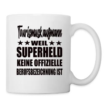 Tourismuskaufmann Superheld Spruch - Tasse - Weiß - Rechts