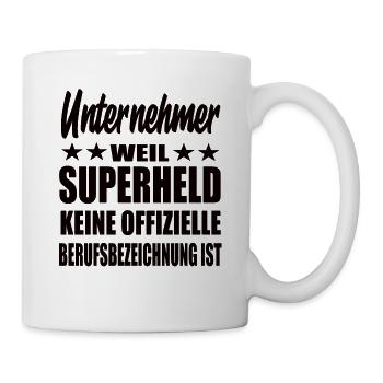 Unternehmer Superheld Spruch - Tasse - Weiß - Rechts
