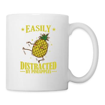 Facilement distrait par les ananas frucht - Mug blanc - blanc - Droite