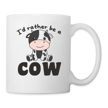 Ich wäre lieber eine Kuh - süße Kuh - Tasse - Weiß - Rechts